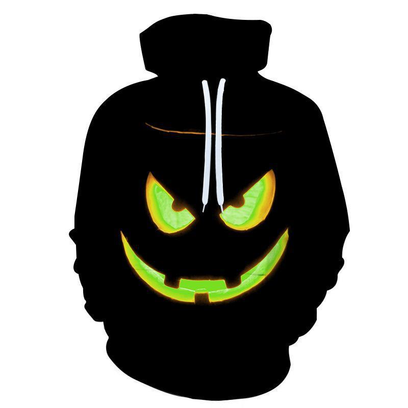 Männer Halloween Kürbis Druck Hoodie