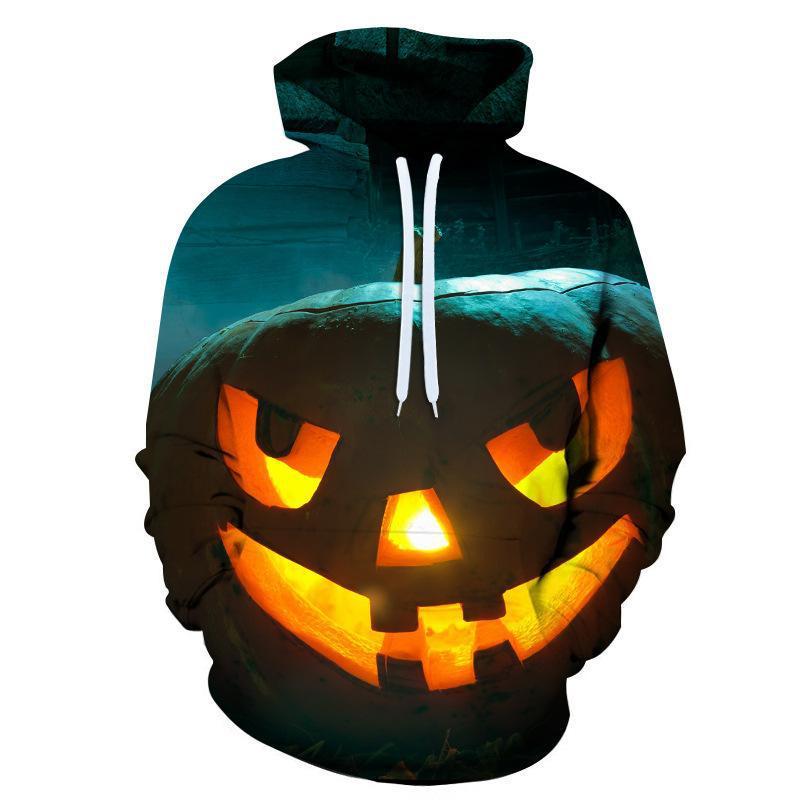 Männer Halloween Kürbis Druck Hoodie