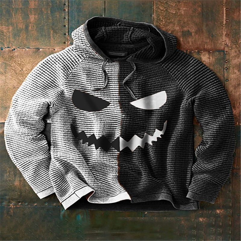 Halloween Herren Kapuzenpullover mit digitalem Kürbis-Druck