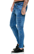 Herren Hochleistungs Slim Jeans mit Distressed-Effekt