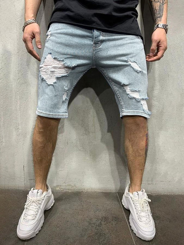 Stylische Mid-Waist Ripped Slim Jeans für Herren