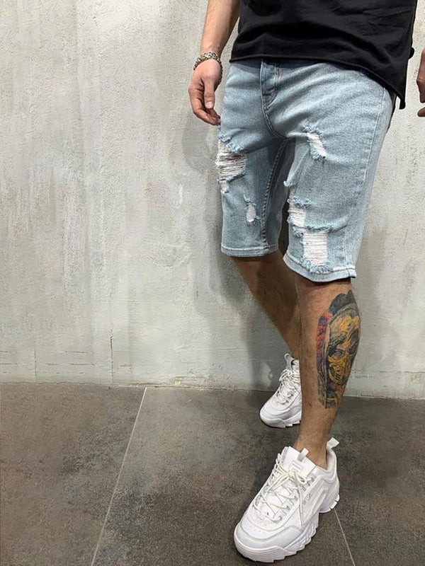Stylische Mid-Waist Ripped Slim Jeans für Herren