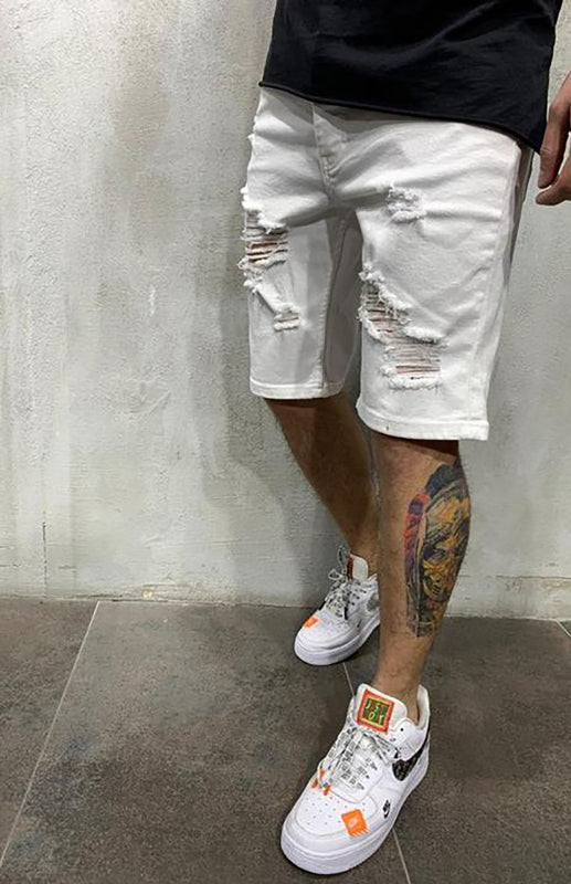 Stylische Mid-Waist Ripped Slim Jeans für Herren