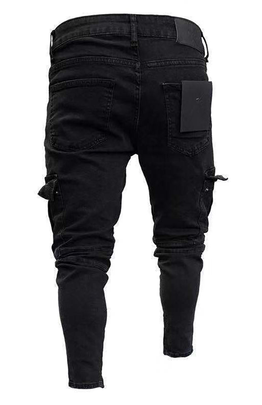 Modische Herren Cargo Jeans mit Strickdesign