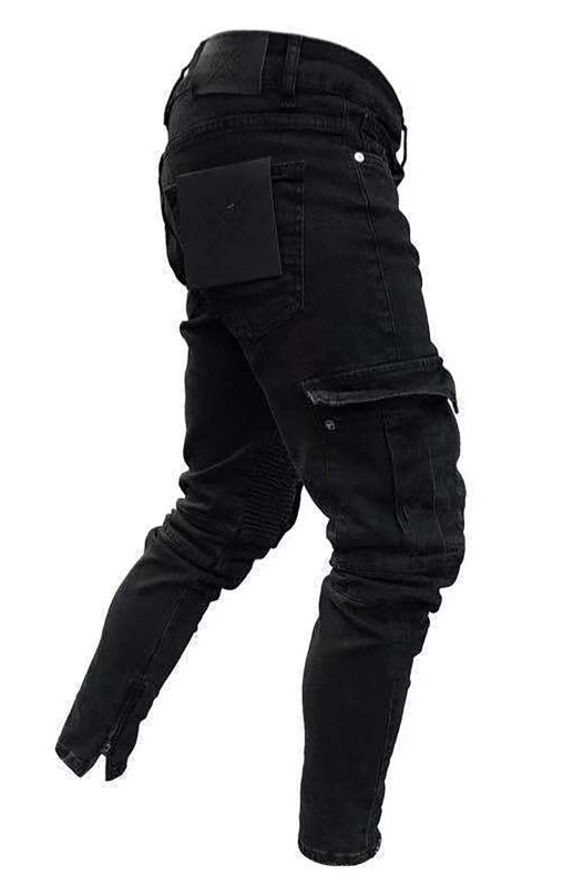 Modische Herren Cargo Jeans mit Strickdesign