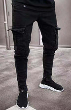 Modische Herren Cargo Jeans mit Strickdesign
