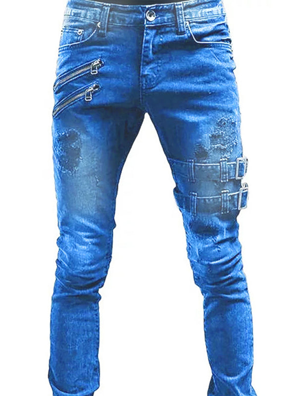 Klassische Herren Jeans aus Baumwollmischung mit schrägen Taschen