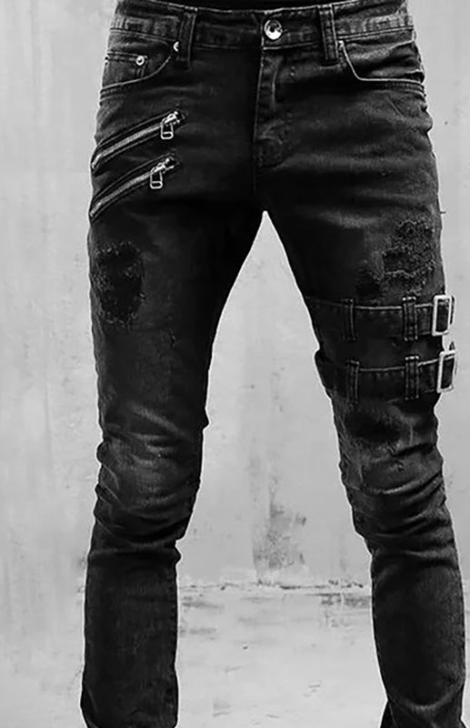 Klassische Herren Jeans aus Baumwollmischung mit schrägen Taschen