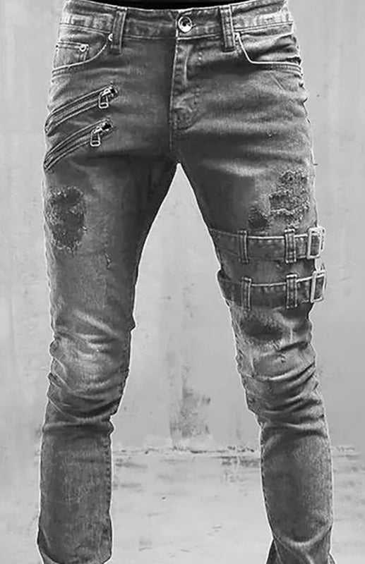 Klassische Herren Jeans aus Baumwollmischung mit schrägen Taschen