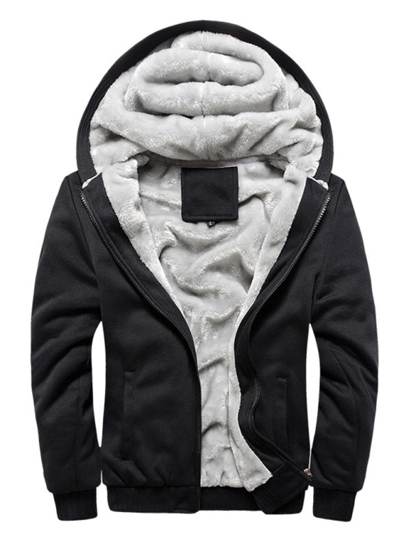 Herrenpullover mit Kapuze, lockerer Sport-Fleece