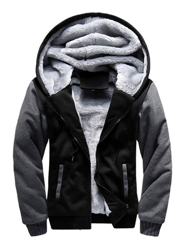 Herrenpullover mit Kapuze, lockerer Sport-Fleece