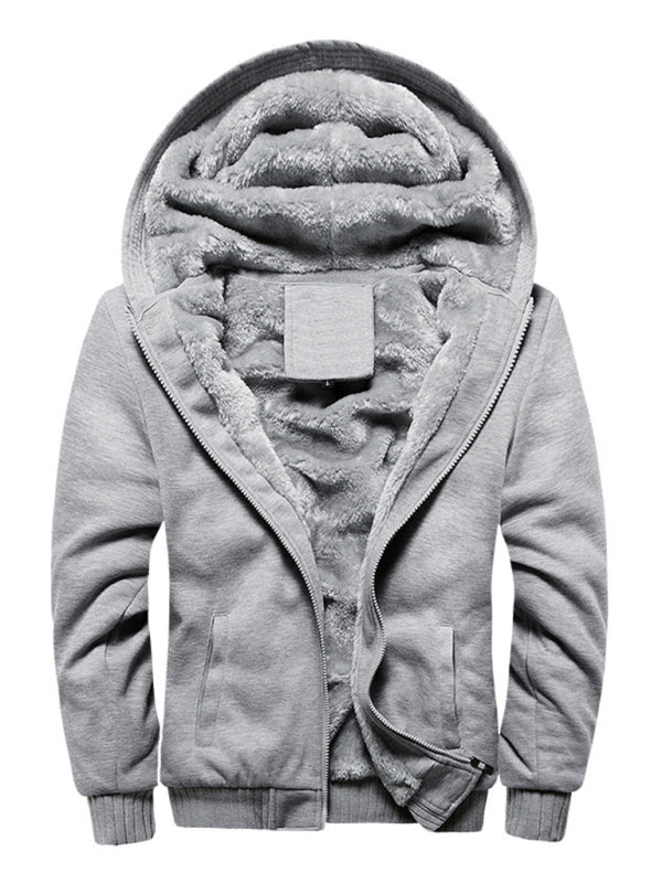 Herrenpullover mit Kapuze, lockerer Sport-Fleece