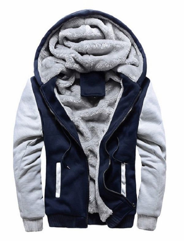 Herrenpullover mit Kapuze, lockerer Sport-Fleece