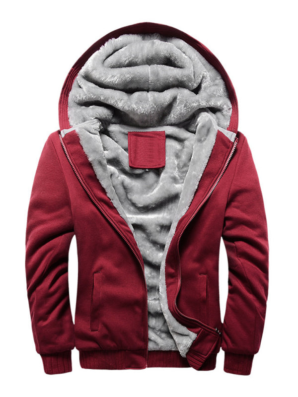 Herrenpullover mit Kapuze, lockerer Sport-Fleece