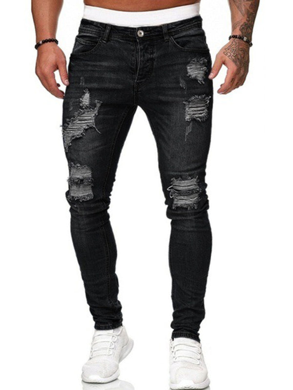 Stylische Herren Ripped Slim Skinny Jeans