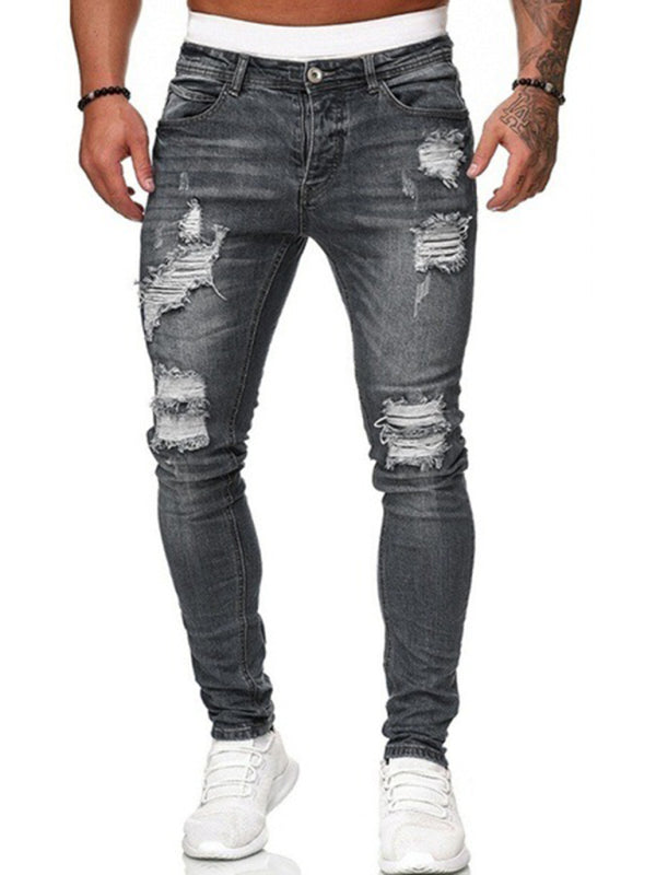 Stylische Herren Ripped Slim Skinny Jeans