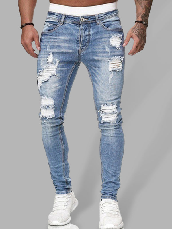 Stylische Herren Ripped Slim Skinny Jeans