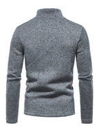 Einfarbiges Herren-Sweatshirt mit Rollkragen, Reißverschluss und langen Ärmeln