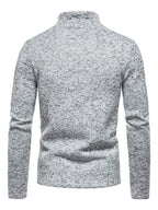 Einfarbiges Herren-Sweatshirt mit Rollkragen, Reißverschluss und langen Ärmeln