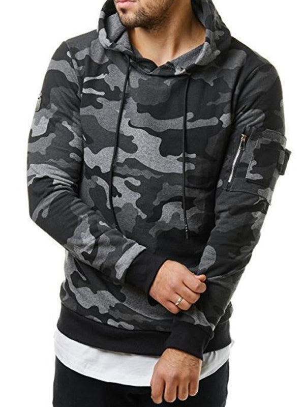 Langarm-Hoodie mit Camouflage-Tasche für Herren