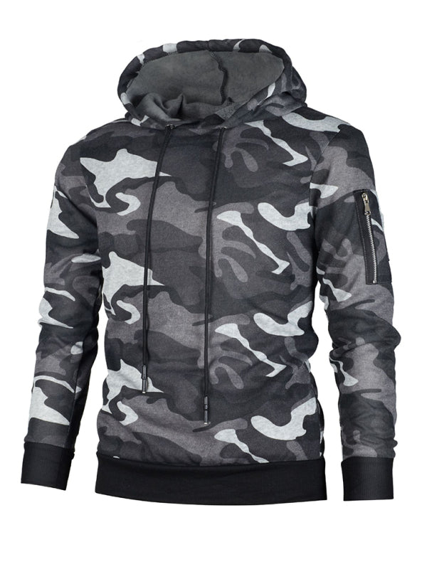 Langarm-Hoodie mit Camouflage-Tasche für Herren