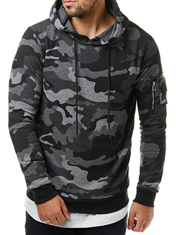 Langarm-Hoodie mit Camouflage-Tasche für Herren
