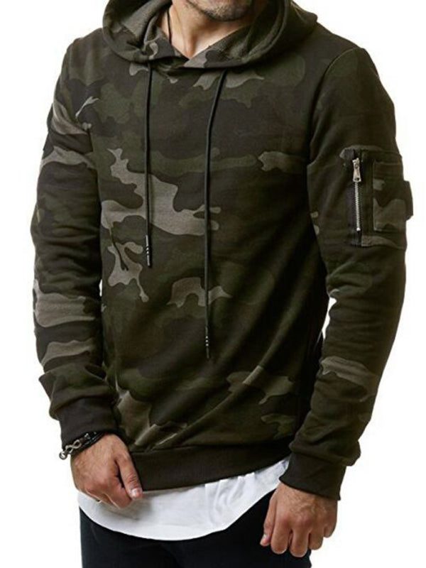 Langarm-Hoodie mit Camouflage-Tasche für Herren