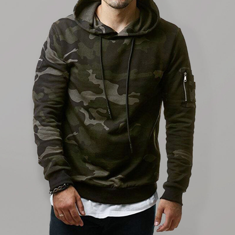 Langarm-Hoodie mit Camouflage-Tasche für Herren