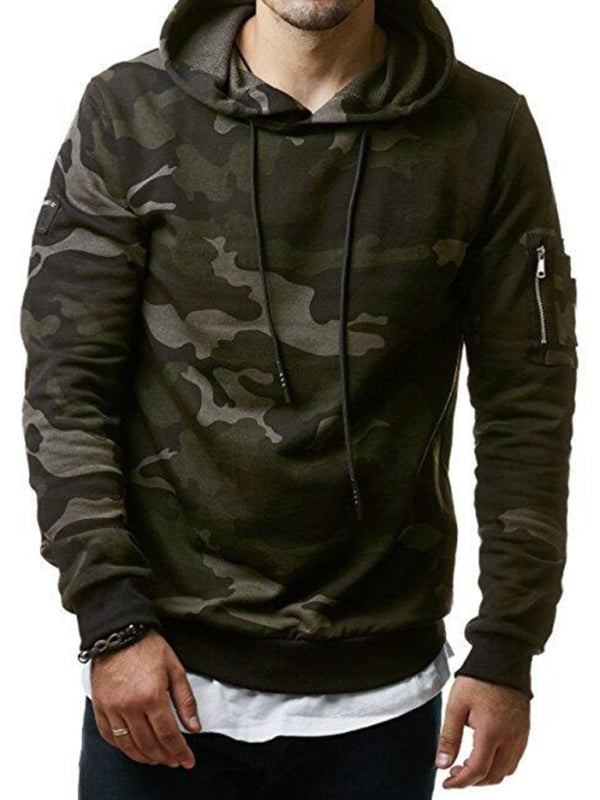 Langarm-Hoodie mit Camouflage-Tasche für Herren