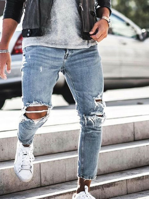 Herren Casual Ripped Pencil Jeans