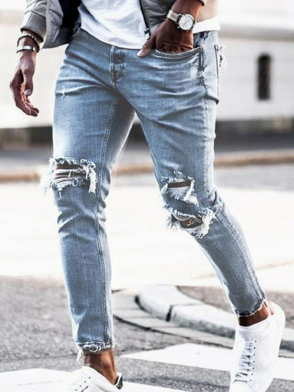 Herren Casual Ripped Pencil Jeans