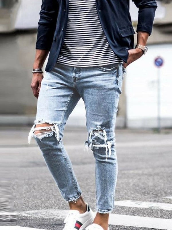 Herren Casual Ripped Pencil Jeans