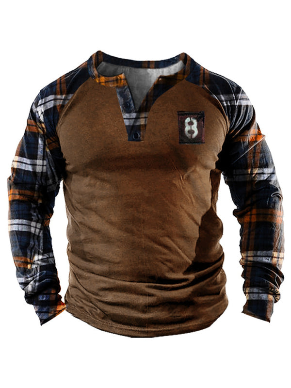 3D-bedruckter Henley-Pullover