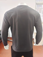 Herren-Volantpullover mit Rundhalsausschnitt und langen Ärmeln in Waffeloptik