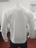 Herren-Volantpullover mit Rundhalsausschnitt und langen Ärmeln in Waffeloptik
