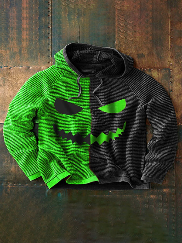 Halloween Herren Kapuzenpullover mit digitalem Kürbis-Druck