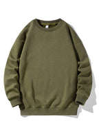 Einfarbiges Langarm-Sweatshirt mit Rundhalsausschnitt für Herren