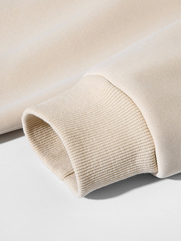 Einfarbiges Langarm-Sweatshirt mit Rundhalsausschnitt für Herren