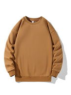 Einfarbiges Langarm-Sweatshirt mit Rundhalsausschnitt für Herren