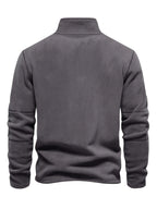 Herren-Sweatshirt aus Polarfleece mit Stehkragen und halbem Reißverschluss