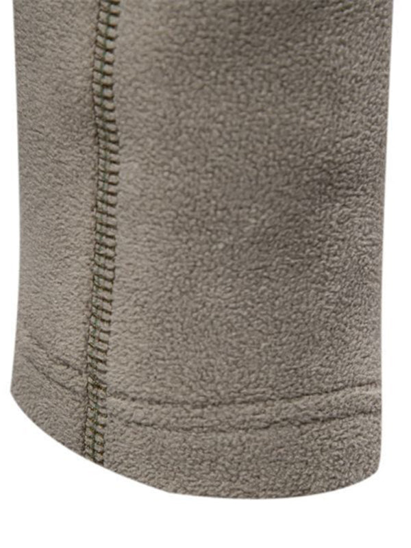 Herren-Sweatshirt aus Polarfleece mit Stehkragen und halbem Reißverschluss