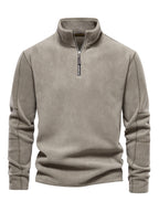 Herren-Sweatshirt aus Polarfleece mit Stehkragen und halbem Reißverschluss