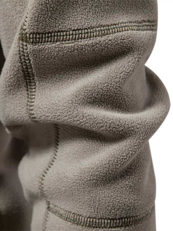 Herren-Sweatshirt aus Polarfleece mit Stehkragen und halbem Reißverschluss