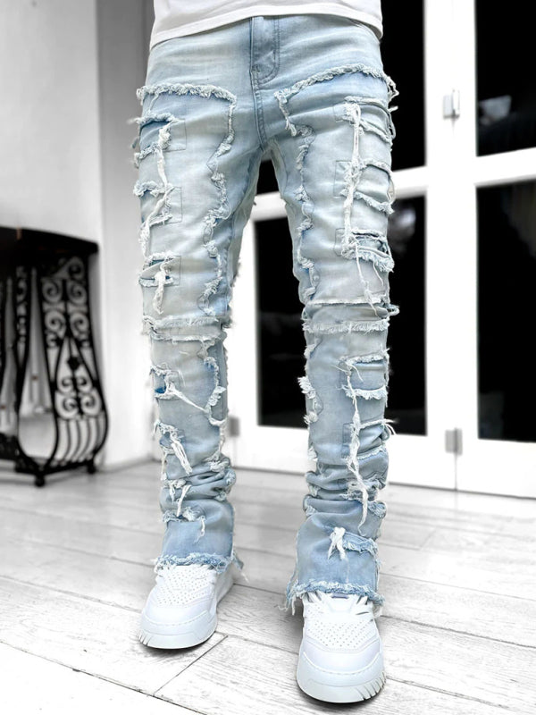 Stretch Denim Straight Pants für Herren
