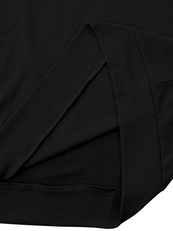 Einfarbiges Langarm-T-Shirt mit Rollkragen für Herren