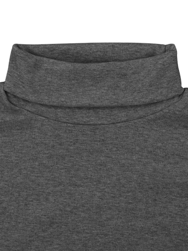 Einfarbiges Langarm-T-Shirt mit Rollkragen für Herren