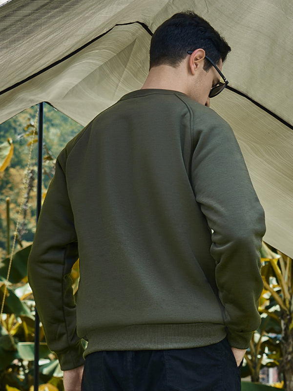 Lässiges Herren-Sweatshirt mit Raglanärmeln und Rundhalsausschnitt