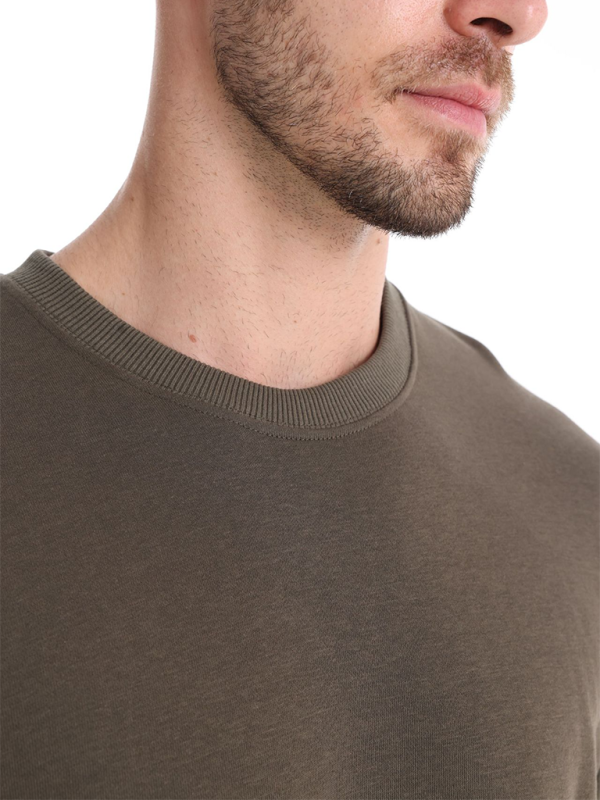 Lockeres, einfarbiges, lässiges Langarm-Sweatshirt für Herren mit Rundhalsausschnitt