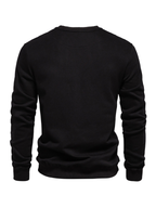 Lockeres, einfarbiges, lässiges Langarm-Sweatshirt für Herren mit Rundhalsausschnitt