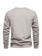 Lockeres, einfarbiges, lässiges Langarm-Sweatshirt für Herren mit Rundhalsausschnitt